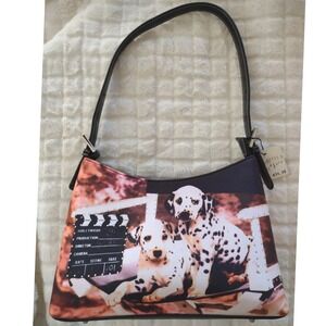 NWT Y2K Dalmatian Puppy Hollywood Movie Theme Rhinestone Shoulder Bag Black
